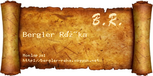 Bergler Réka névjegykártya